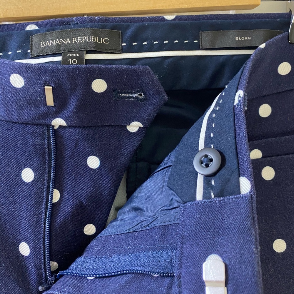 Banana Republic Navy Polka Dot Pants